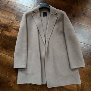 Theory Taupe Wool/Cashmere Oversized Blazer